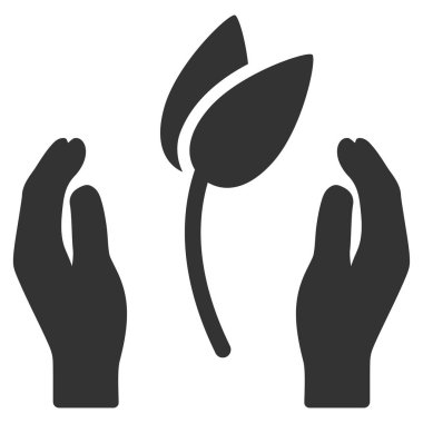 Bakım el düz simgesi Filiz