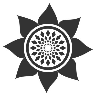 Ayçiçeği çiçek düz simgesi