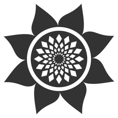 Ayçiçeği çiçek düz simgesi