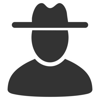 Şapka adam düz simgesi