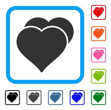 Aşk kalp simgesi çerçeveli