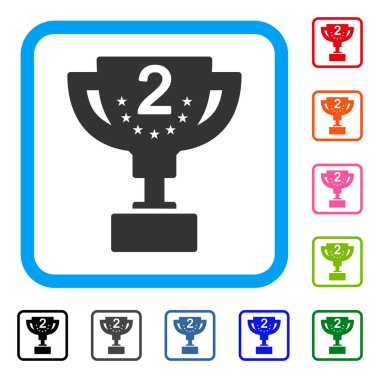 İkinci ödül Kupası simgesi çerçeveli