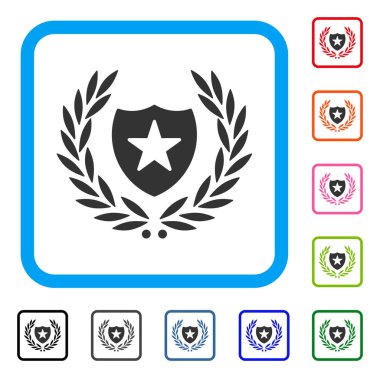 Kalkan defne çelengi simgesi çerçeveli