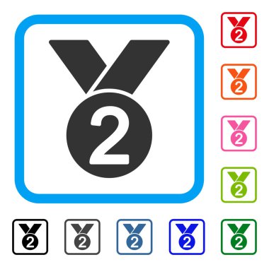 Gümüş madalya simgesi çerçeveli