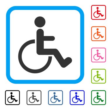 Engelli kişi simgesi çerçeveli