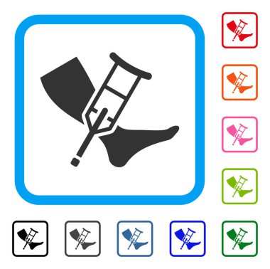 Bacak ve koltuk değneği simgesi çerçeveli