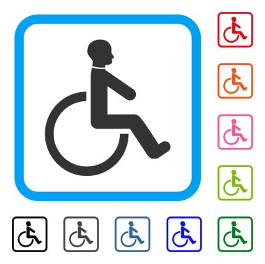 Tekerlekli sandalye simge çerçeveli