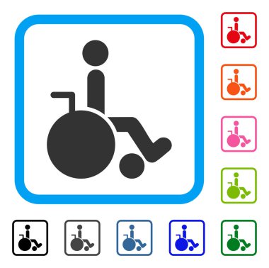 Tekerlekli sandalye simge çerçeveli