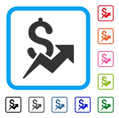 Doları büyüme simgesi çerçeveli