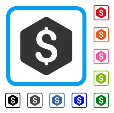 Doları altıgen simgesi çerçeveli