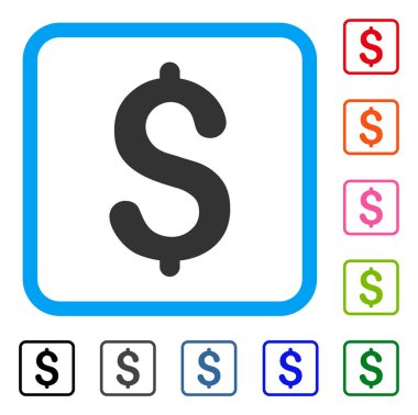 Doları sembol simge çerçeveli