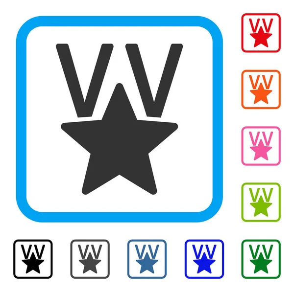 Hvězda vítězství ocenění zarámovaný ikona — Stockový vektor