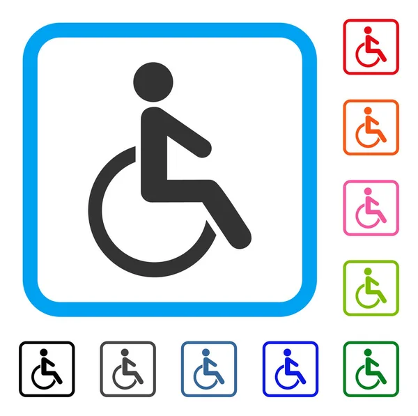 Icône encadrée par une personne handicapée — Image vectorielle