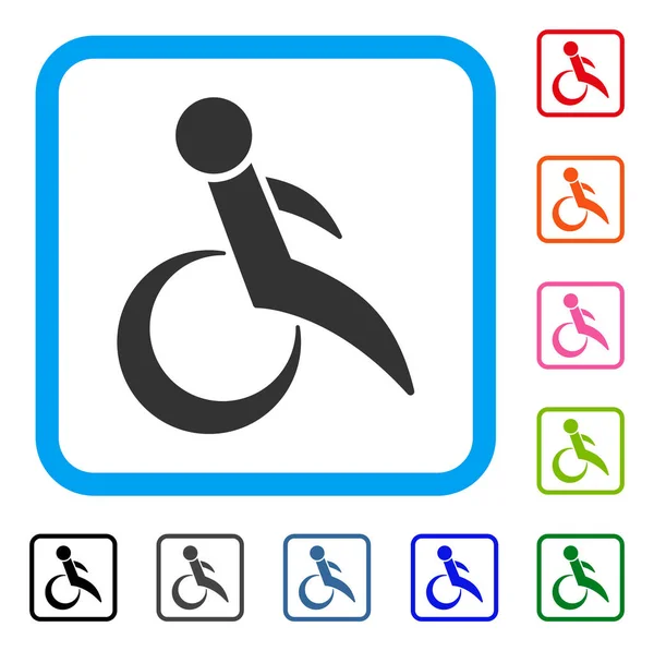 Αναπηρικό αμαξίδιο πλαισιωμένη εικόνα — Διανυσματικό Αρχείο