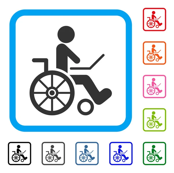 Ícone emoldurado cadeira de rodas —  Vetores de Stock
