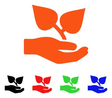 Flora bakım el vektör simgesi