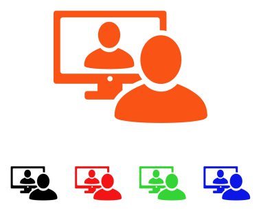 Çevrimiçi görüntülü sohbet vektörü simgesi