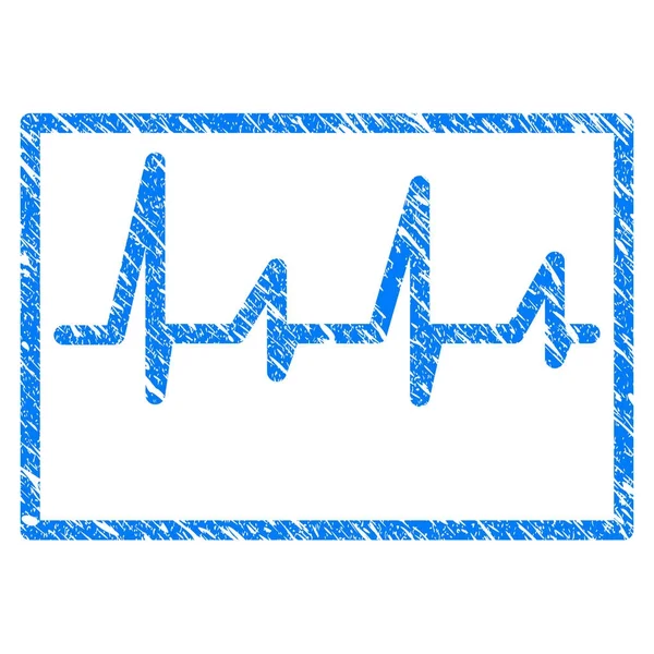 Cardiogram Grunge pictogram — Stockvector