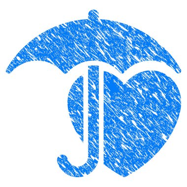 Kalp şemsiye koruma Grunge simgesi