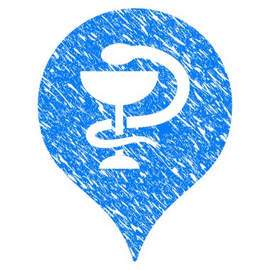 Hastane harita işaretleyici Grunge simgesi