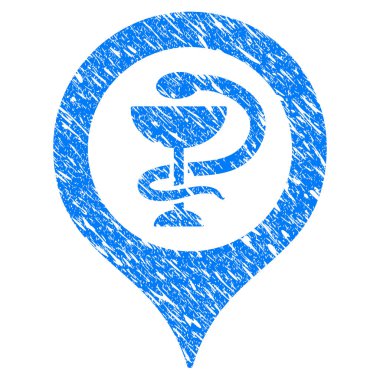 Hastane harita işaretleyici Grunge simgesi