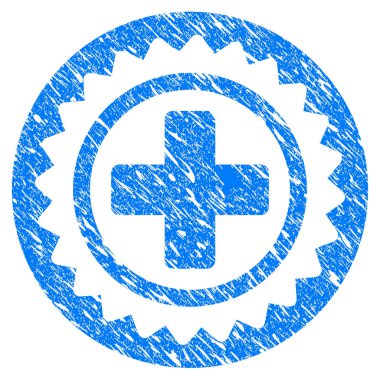 Tıbbi damga Grunge simgesi çapraz