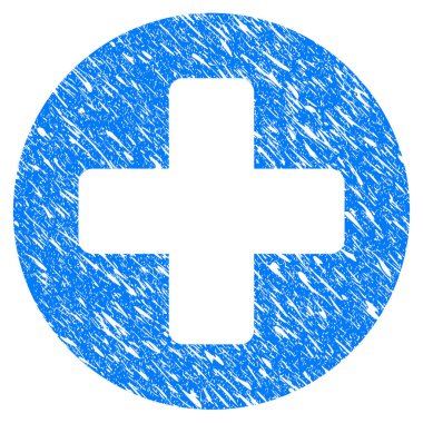 Tıbbi yuvarlatılmış çapraz Grunge simgesi