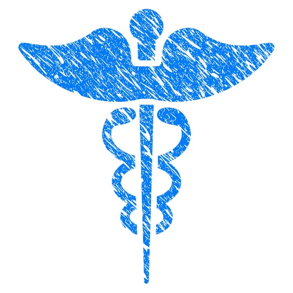 Medicina Caduceus Symbol Grunge Icono — Vector de stock