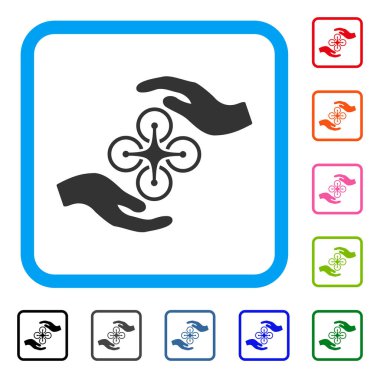 Hava helikopter eller simgesini çerçeveli