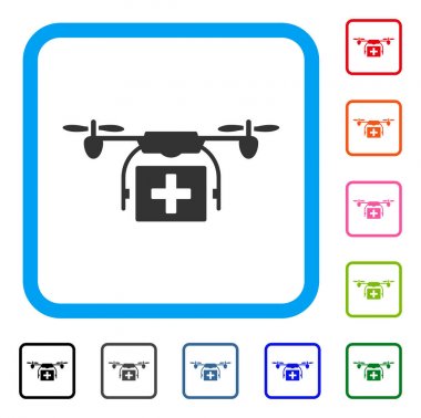 Ambulans uçak simgesi çerçeveli