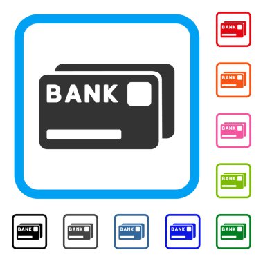 Banka kartları simgesi çerçeveli