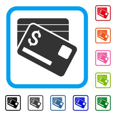 Banka kartları simgesi çerçeveli