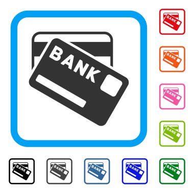 Banka kartları simgesi çerçeveli