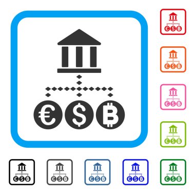 Banka para birimi simgesi çerçeveli