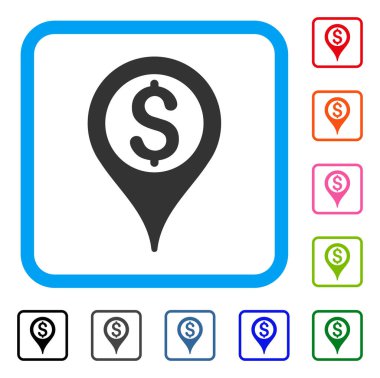 Banka harita işaretçi simgesi çerçeveli