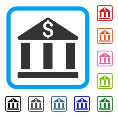 Banka ofis binası simgesi çerçeveli