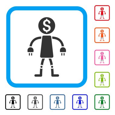 Banka Robot simgesi çerçeveli