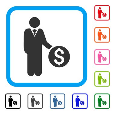 Bankacı simgesi çerçeveli