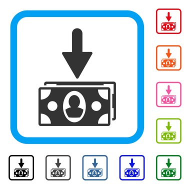 Banknot gelir simgesi çerçeveli