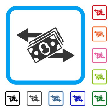 Banknot ödemeler simgesi çerçeveli