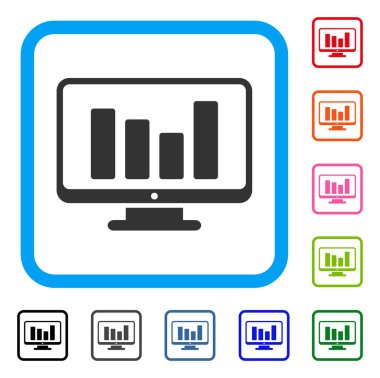 Çubuk grafik izleme simgesi çerçeveli