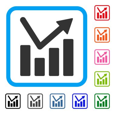 Çubuk grafik eğilim simgesi çerçeveli