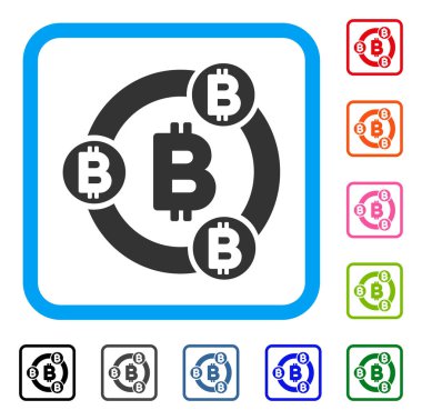 Bitcoin işbirliği simgesi çerçeveli