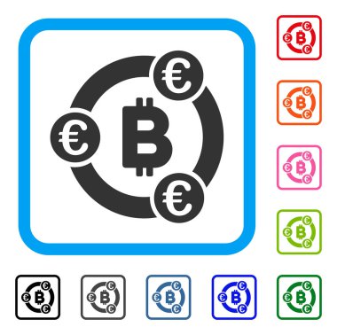 Bitcoin Euro işbirliği simgesi çerçeveli