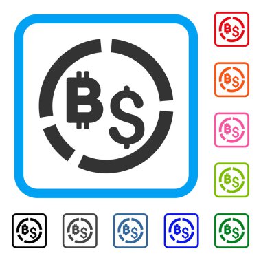 Bitcoin finansal diyagram simgesi çerçeveli