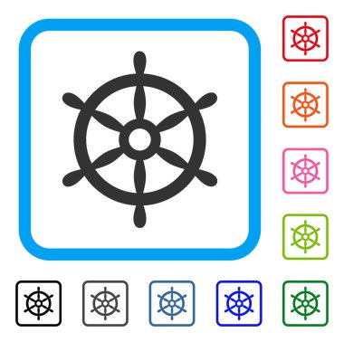 Tekne direksiyon simgesi çerçeveli