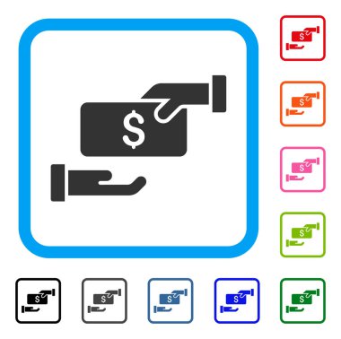 Rüşvet simgesi çerçeveli