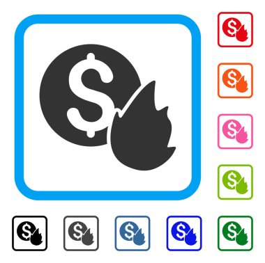 Yanık para simgesi çerçeveli