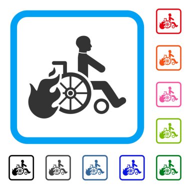 Yanık hasta simgesi çerçeveli