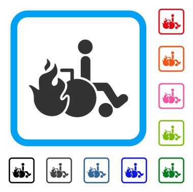 Yanık hasta simgesi çerçeveli